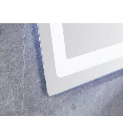 Oglindă LED Touch cu Sistem Dezaburire și Ceas, 80x60cm
