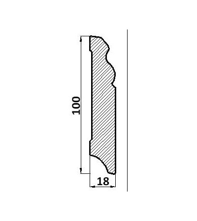 Plintă pentru parchet albă Hamburg 100