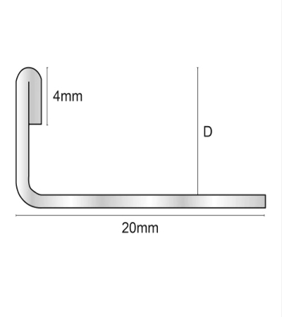 Bagheta/Profil exterior pentru faianta sau gresie din inox