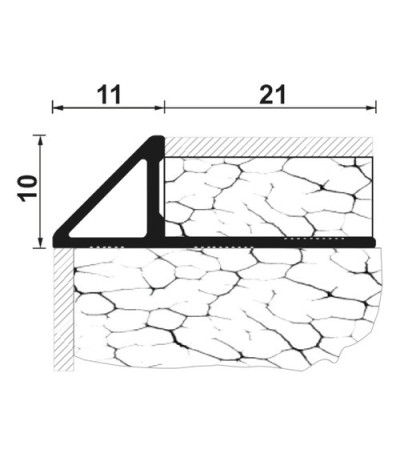 Baghetă triunghiulară pentru margini de exterior