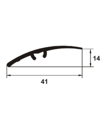 Prag de trecere cu diferență de nivel din aluminiu 41mm