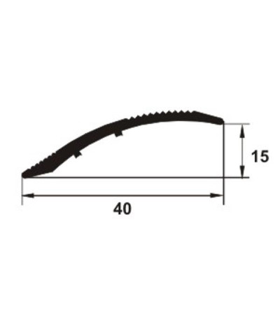 Trecere cu diferenta de nivel din aluminiu eloxat 40mm